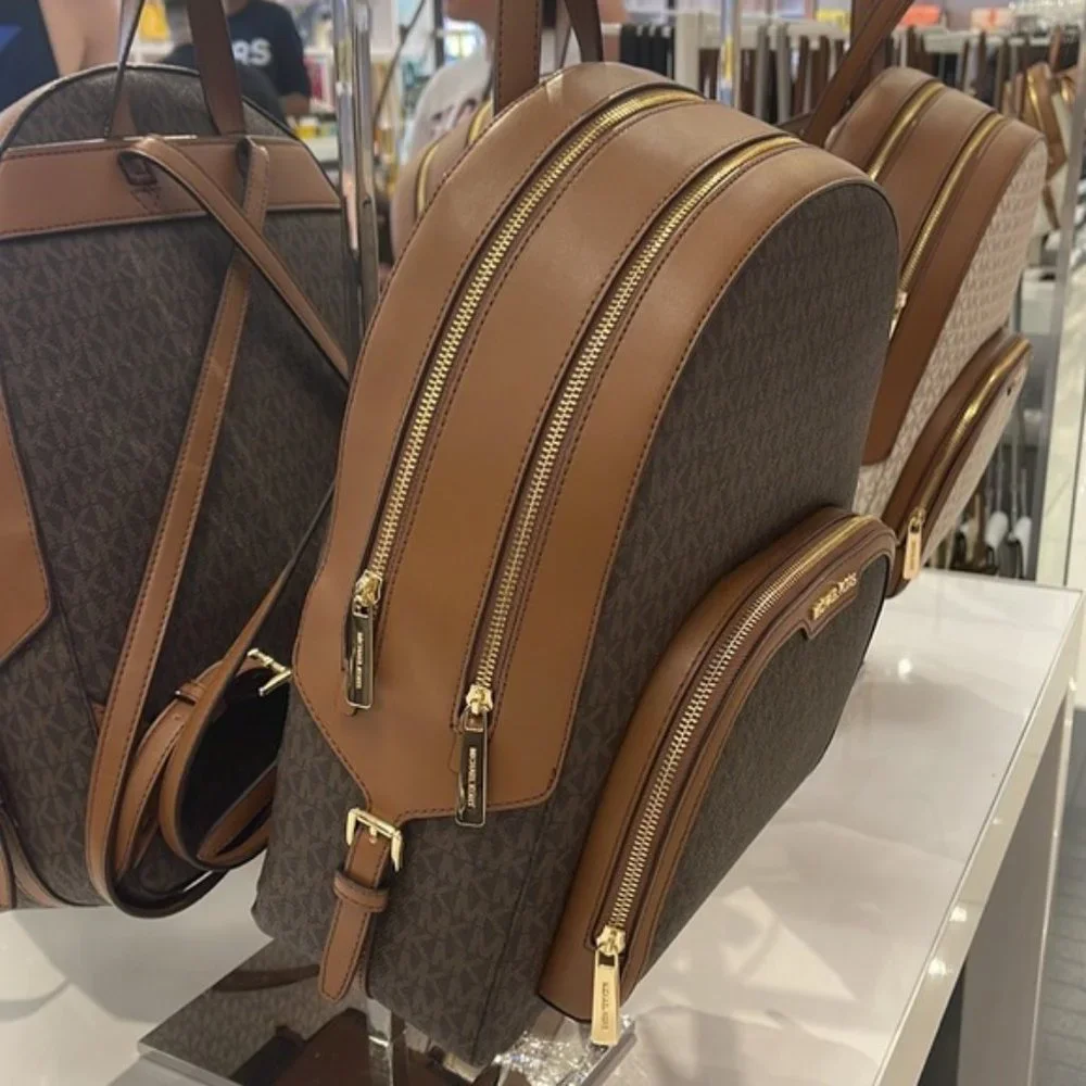 Michael Kors Jaycee Large Zip Pocket Backpack Brown